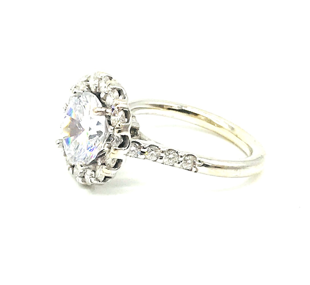 14K Diamond Engagement Ring Halo 2.53 CTW