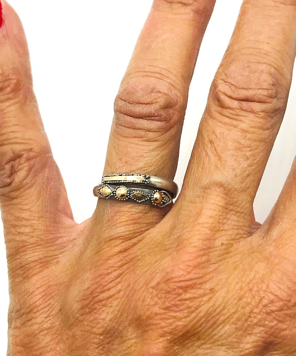 14Kt Yellow & Sterling Silver Wrap Ring