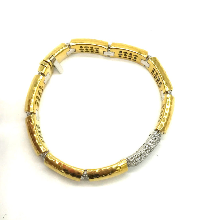 18K 2.40 Carat Diamond Bracelet 2 Ounce Gold VS Pave F Color