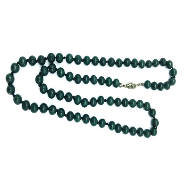 Dark Green Jade 7.80 mm Beads 26" Length