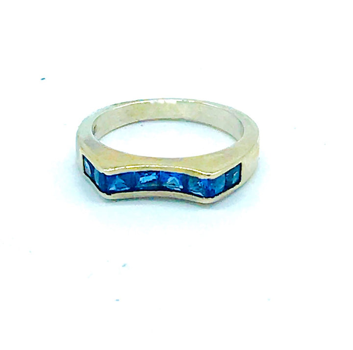 Sterling Blue Stone Princess Band Ring