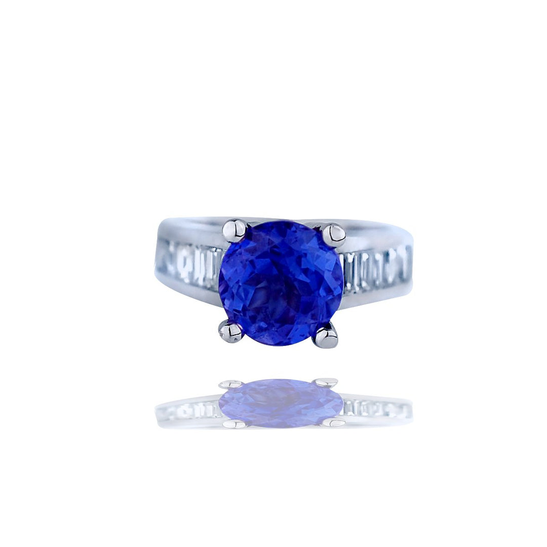 Tanzanite and Diamond Baguette Ring 5.24 ctw VS 18kt