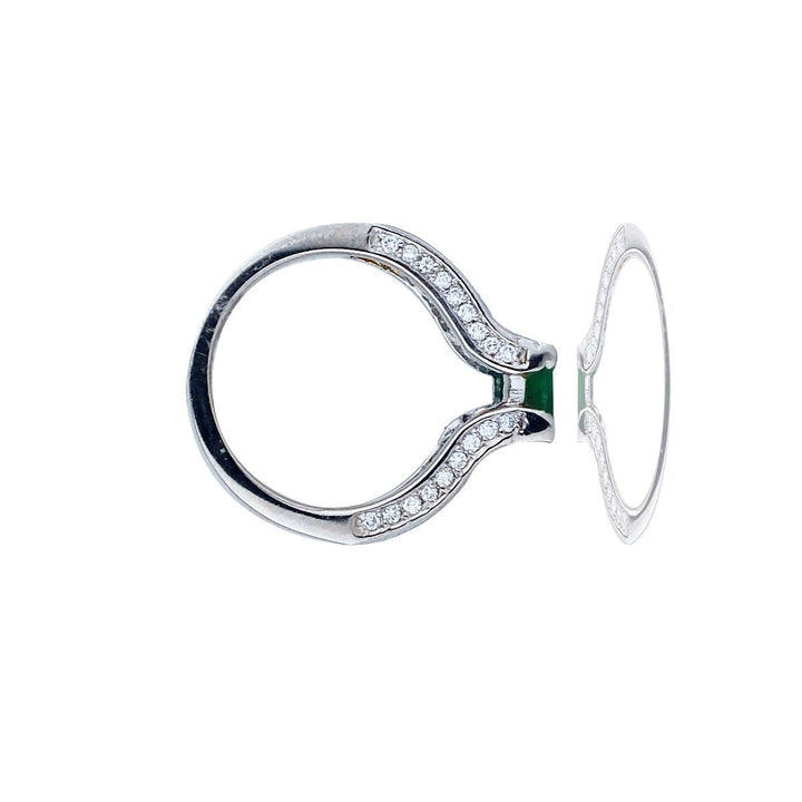 Emerald and Diamond Engagement Ring 4.26 TCW Colombian