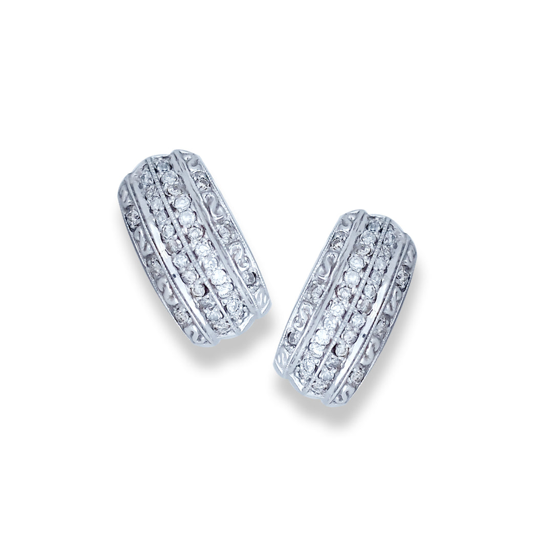 14Kt White Gold Diamond Earrings 1.20Ctw
