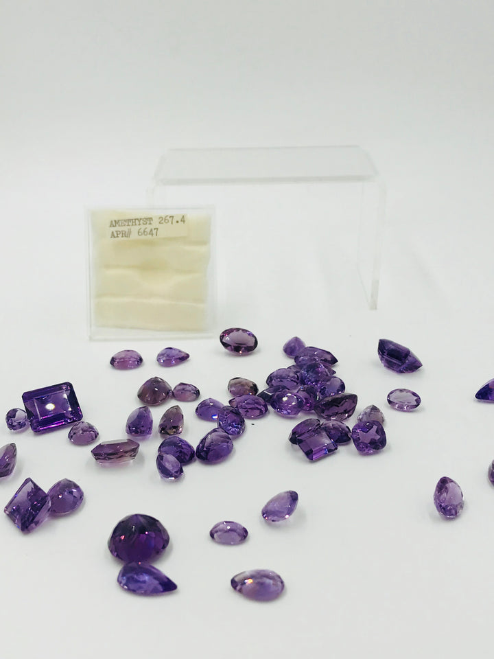 200 carats Amethyst Loose Genuine Gemstones Box of Gems 260 Carats