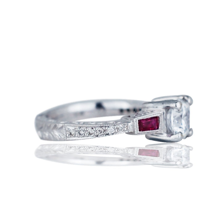 14kt Ruby and Diamond Engagement Ring