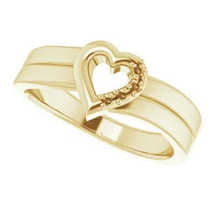 Mothers Birthstone Engravable Heart Ring