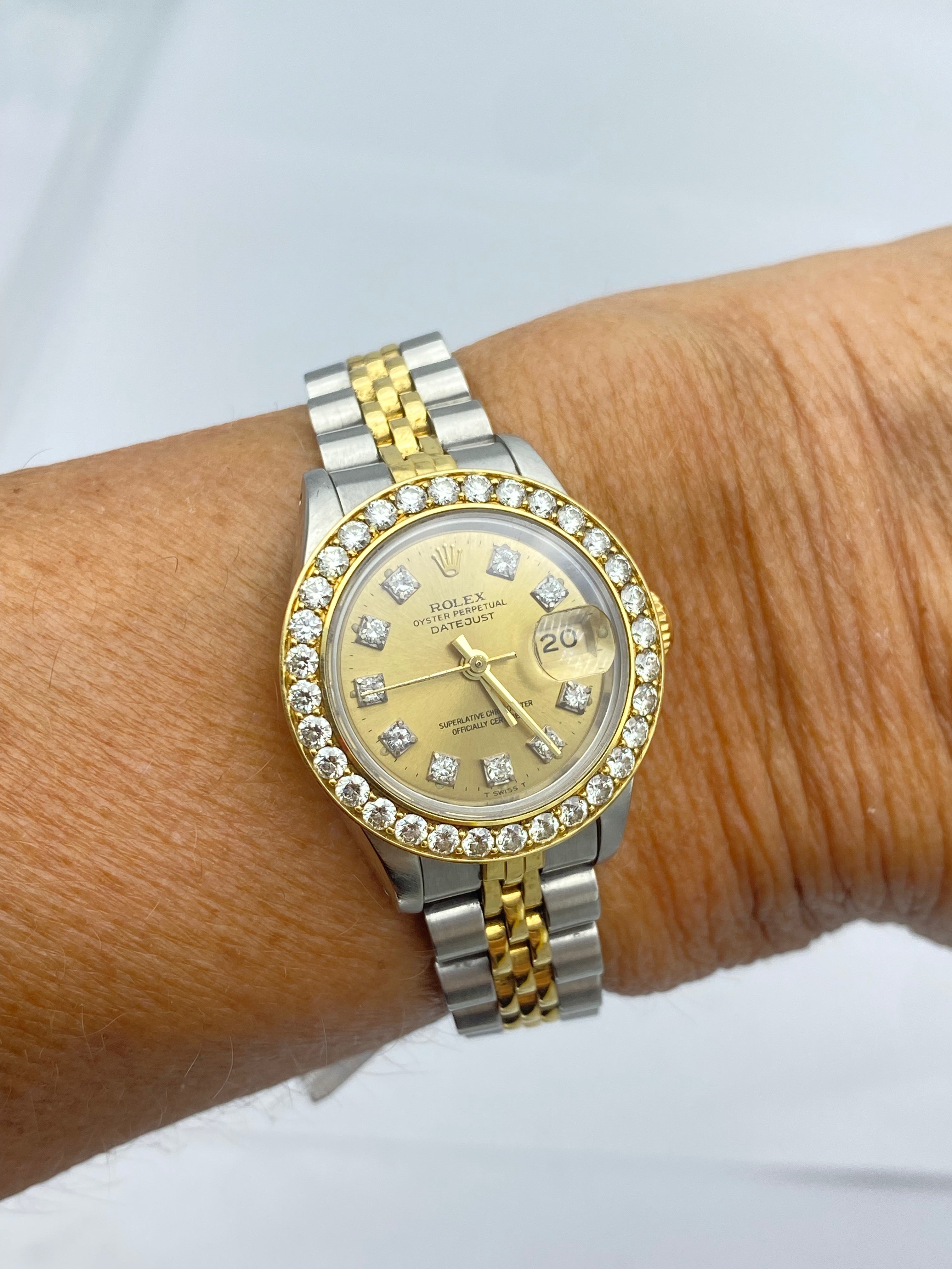 Ladies 2 clearance tone rolex watch