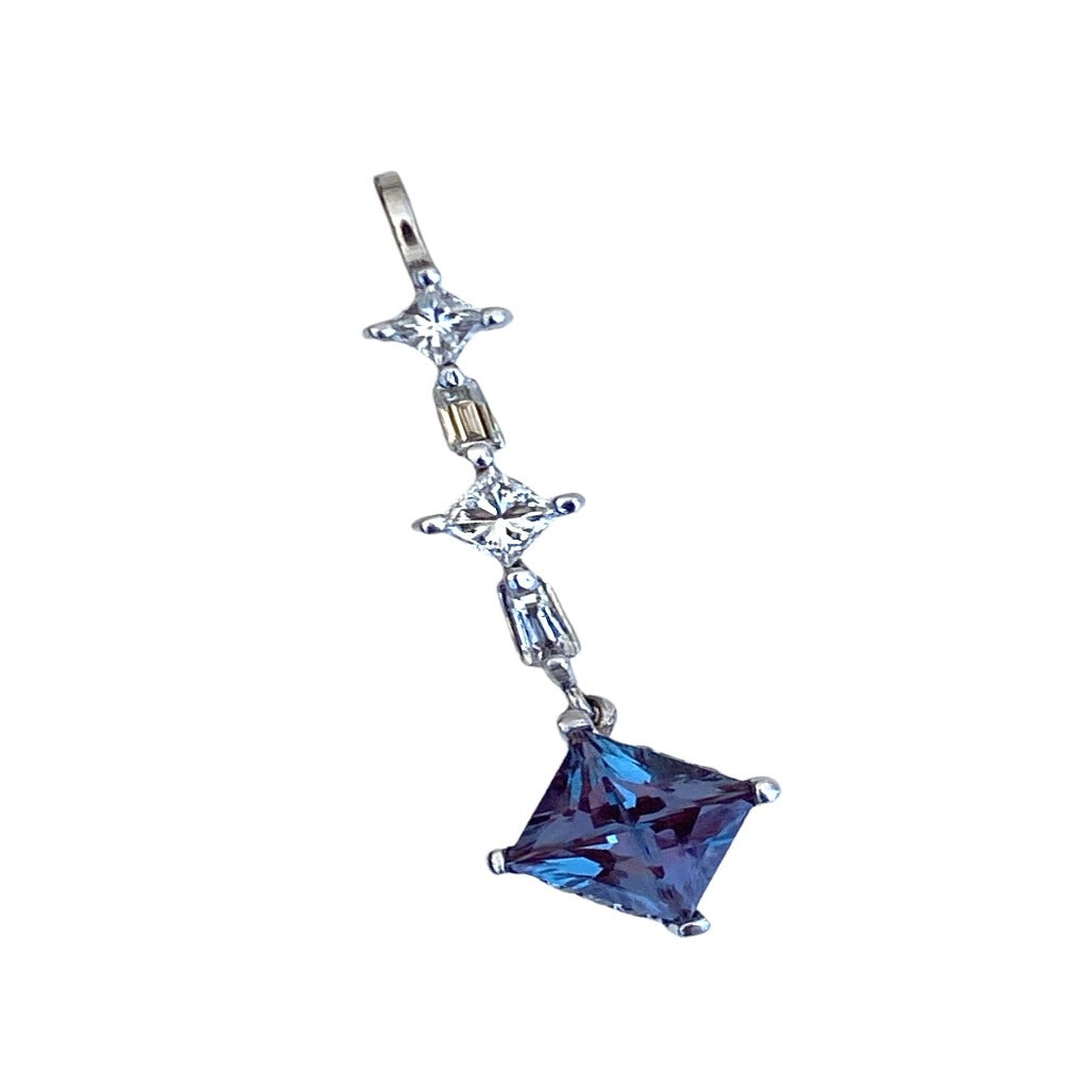 14Kt Mystic Topaz & Diamond Dangle Necklace 2.00 CTW  VS-G Color