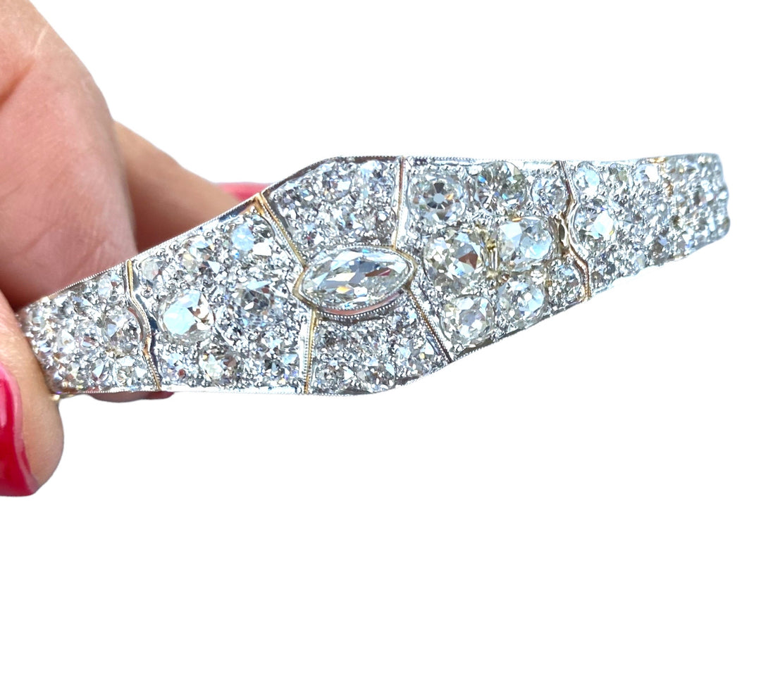 Platinum 6.50 ct European Cut Diamond Bracelet Circa 1920's