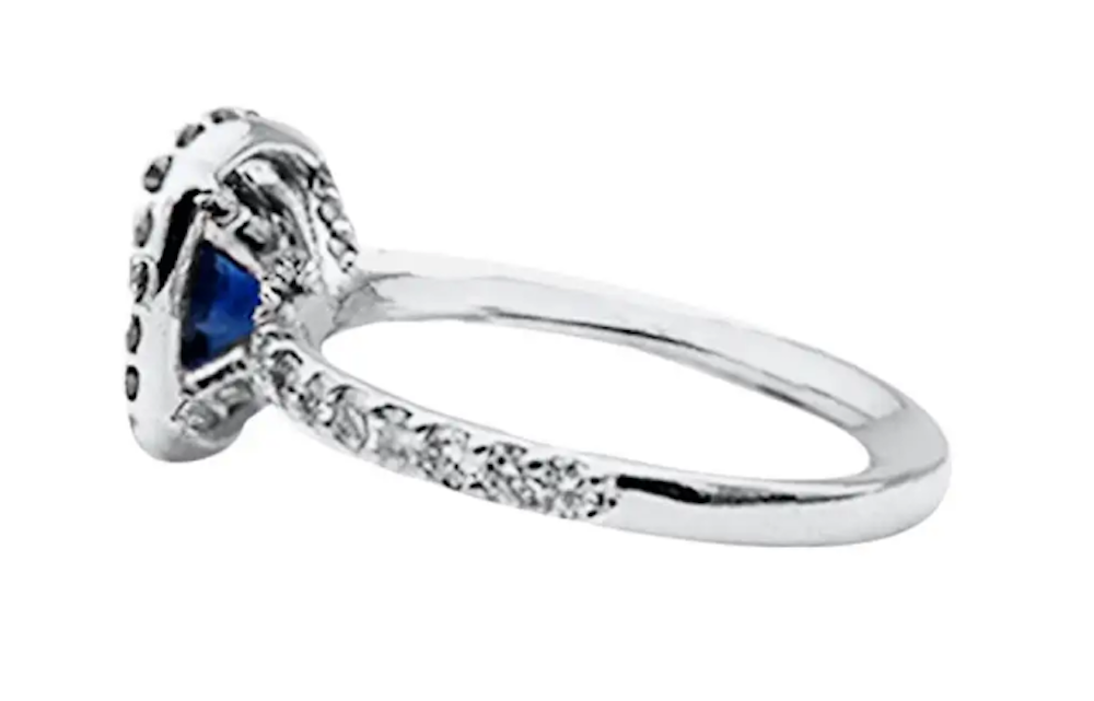2.85 ctw Sapphire and Diamond Ring 14kt White Gold