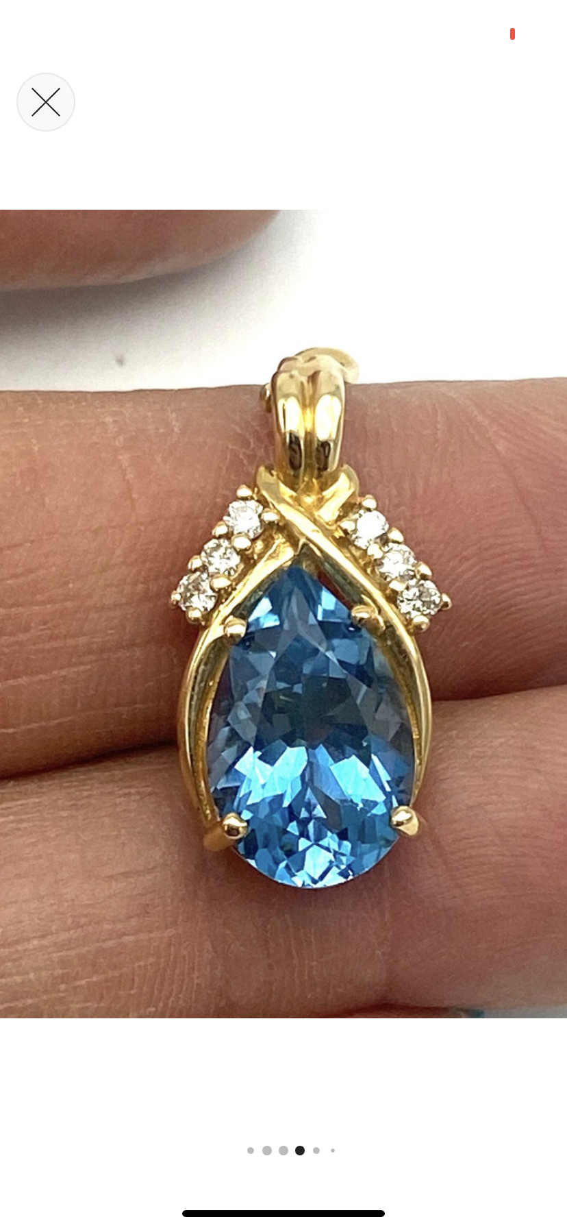 Swiss Blue Topaz Pendant Enhancer with Diamonds 14kt Yellow Gold, VS2-G